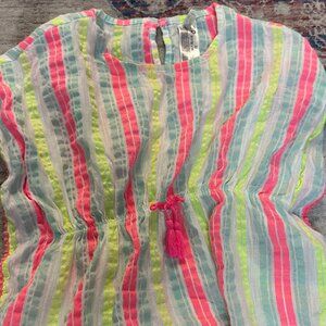 Defacto Kids Girls Stripped Swim Cover Up Size 8-10yrs in Great Shape
